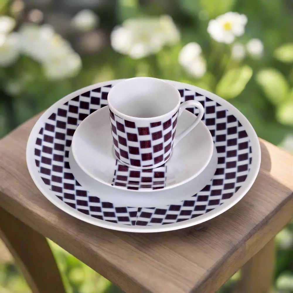 Gifts - Awaken your senses with this customizable fine porcelain coffee cup, featuring the unique African WAX 'Ludo Kouin' pattern – A game of luck and style for your magical mornings! - KEMI HOME ART