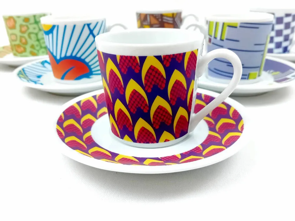 Gifts - Limited Edition: Customizable WAX Porcelain Cup & Saucer - « Marie-Thérèse's Nails » Pattern - KEMI HOME ART