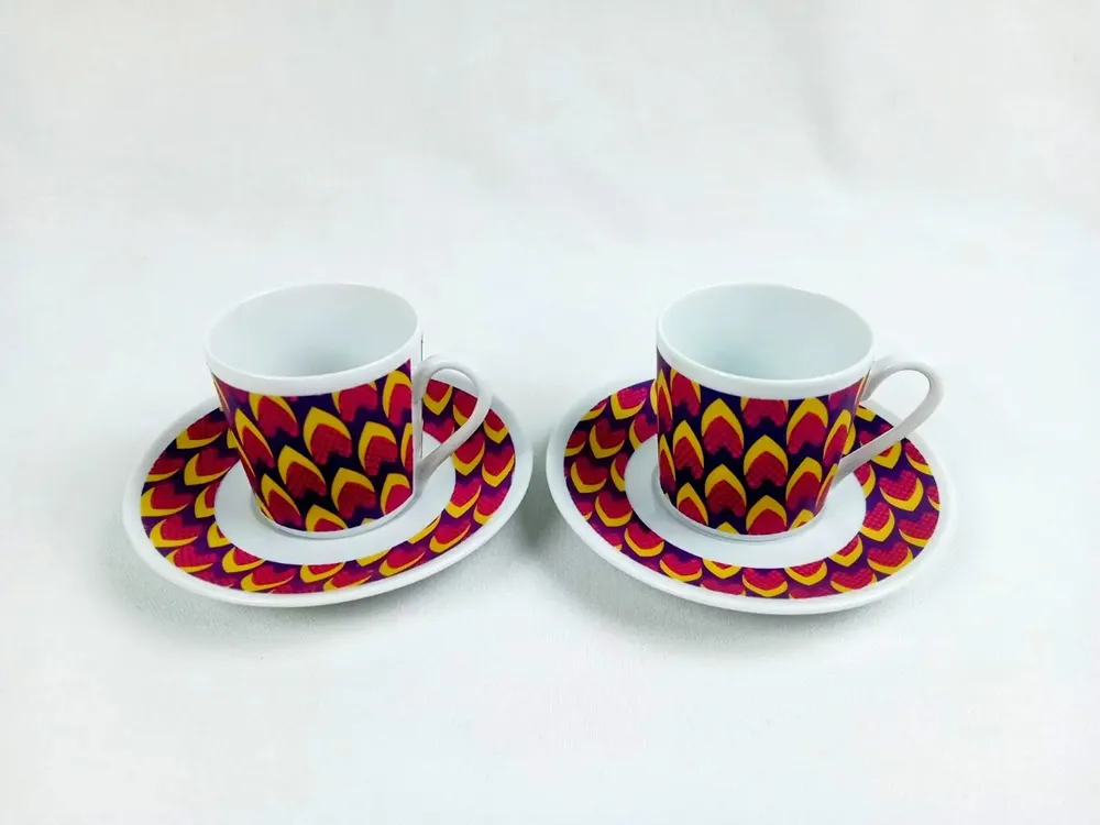 Gifts - Limited Edition: Customizable WAX Porcelain Cup & Saucer - « Marie-Thérèse's Nails » Pattern - KEMI HOME ART