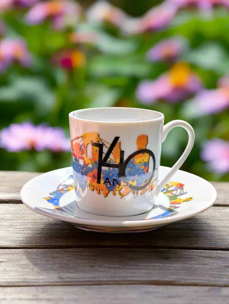 Gifts - WAX Sparkle: Customizable Cup & Saucer - Celebrate 140 Years of Indigo Art in Fine Porcelain - KEMI HOME ART