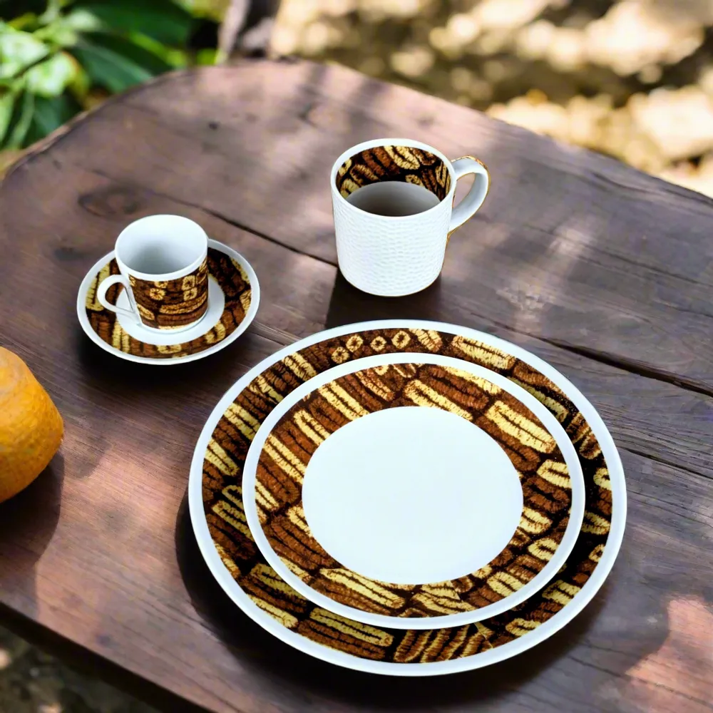 Gifts - Awakening the Senses: Customizable Fine Porcelain Coffee Cup with Unique Dida Motif – French Craftsmanship & Ivorian Inspiration - KEMI HOME ART