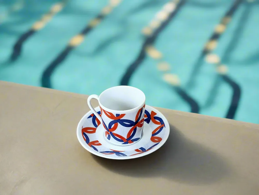 Gifts - Olympic WAX Sparkle: French Fine Porcelain Cup & Saucer - Fully Customizable! - KEMI HOME ART