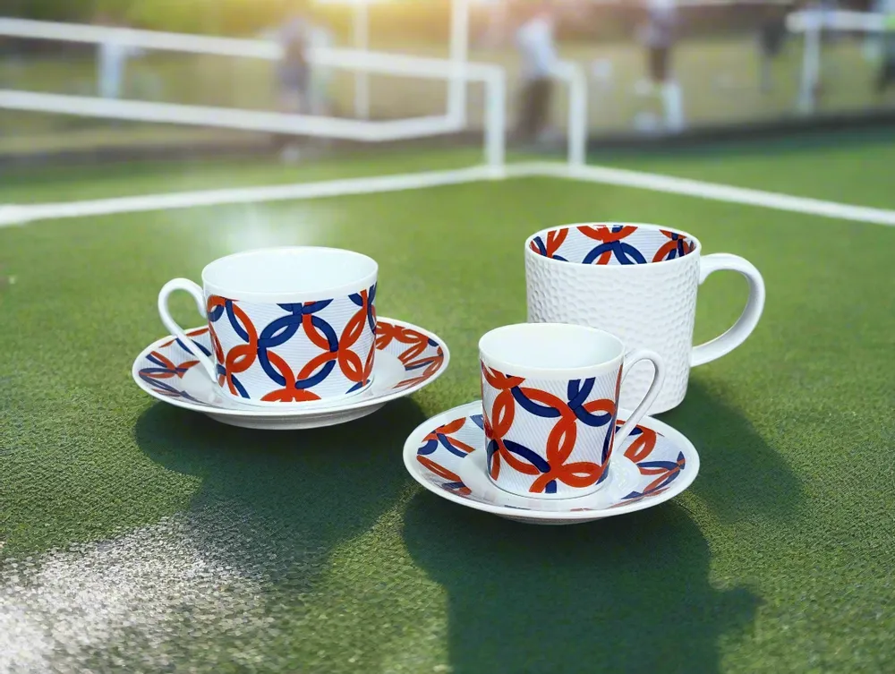 Gifts - Olympic WAX Sparkle: French Fine Porcelain Cup & Saucer - Fully Customizable! - KEMI HOME ART
