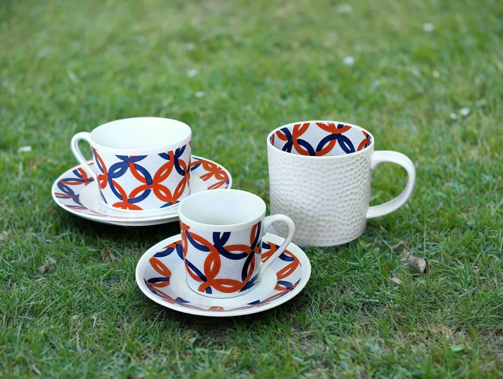 Gifts - Olympic WAX Sparkle: French Fine Porcelain Cup & Saucer - Fully Customizable! - KEMI HOME ART