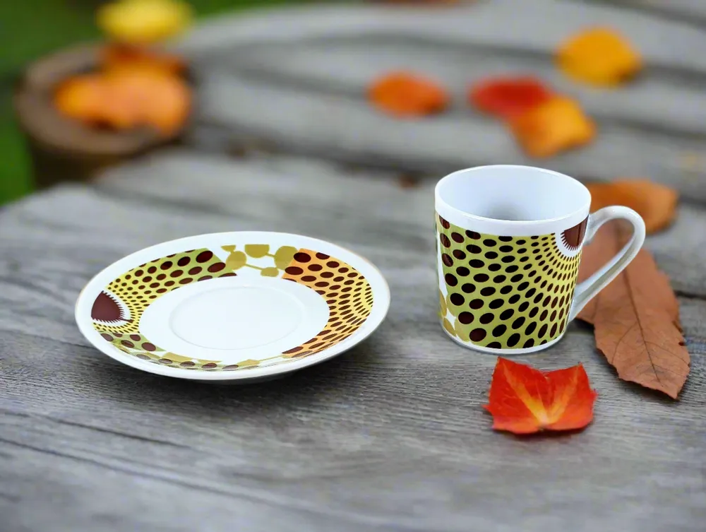 Gifts - Awaken your senses with this customizable French porcelain mug, featuring a unique African WAX motif - KEMI HOME ART