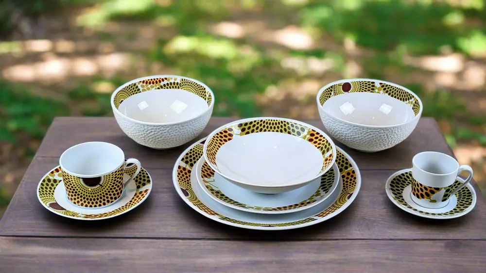 Gifts - Awaken your senses with this customizable French porcelain mug, featuring a unique African WAX motif - KEMI HOME ART