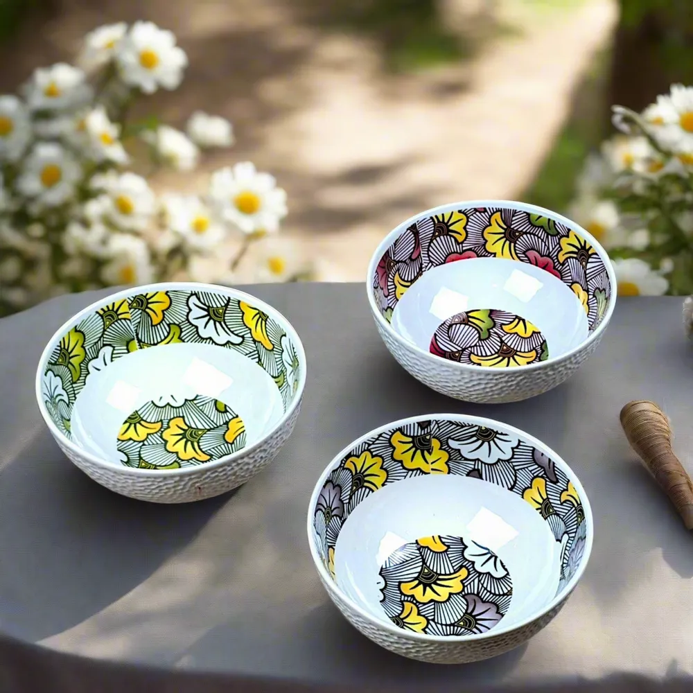 Gifts - Customizable Fine Porcelain Bowl - Unique WAX 'Wedding Flowers' Bordeaux Red Motif, French Craftsmanship - KEMI HOME ART