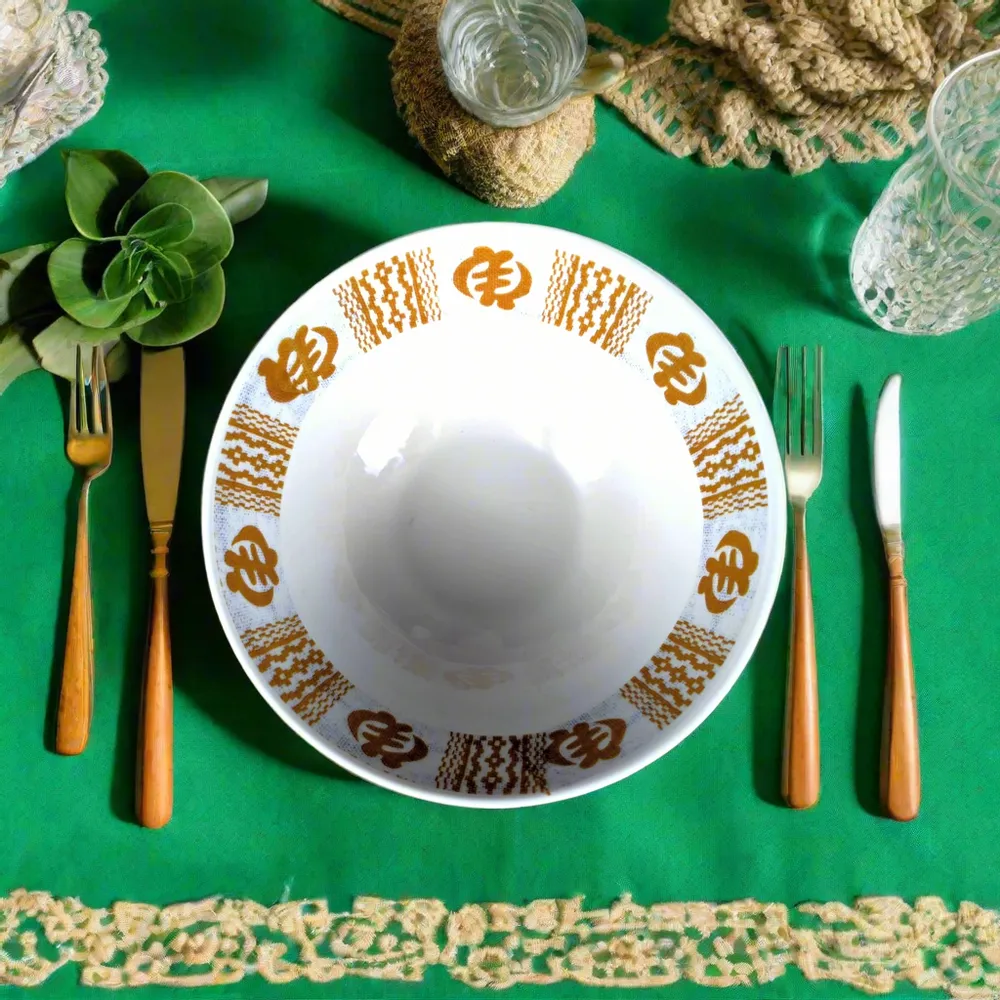 Gifts - Customizable Fine Porcelain Bowl: Golden Adinkra Symbol, French Craftsmanship & Ethnic Elegance - KEMI HOME ART