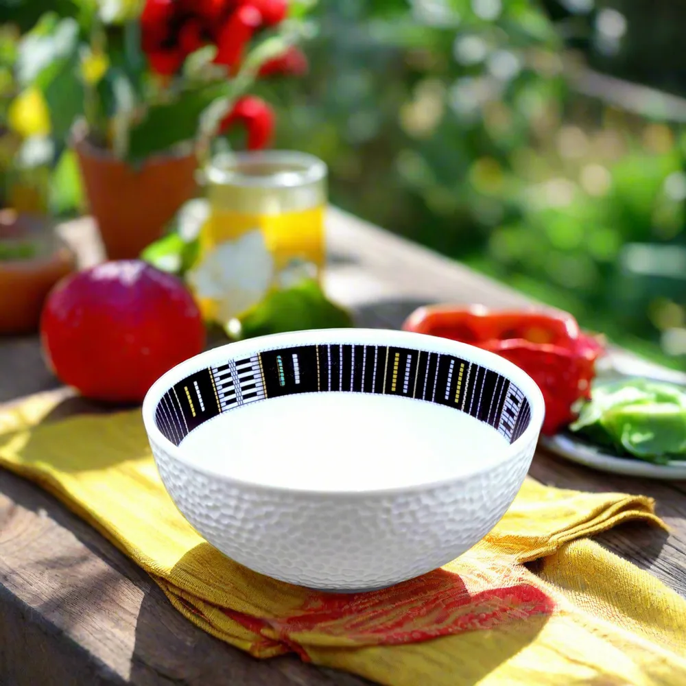 Gifts - Customizable French porcelain bowl: Senoufo indigo blue motif, sacred art and bespoke elegance - KEMI HOME ART