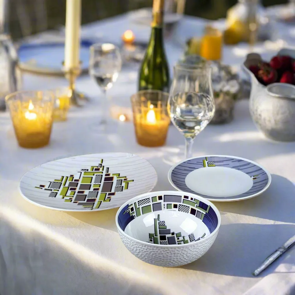 Gifts - Customizable Fine Porcelain Bowl - WAX Billionaire Pattern, African Elegance & French Craftsmanship - KEMI HOME ART