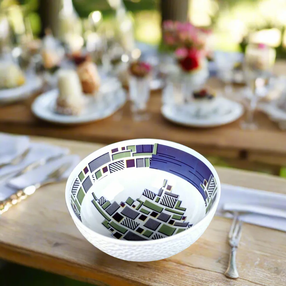 Gifts - Customizable Fine Porcelain Bowl - WAX Billionaire Pattern, African Elegance & French Craftsmanship - KEMI HOME ART