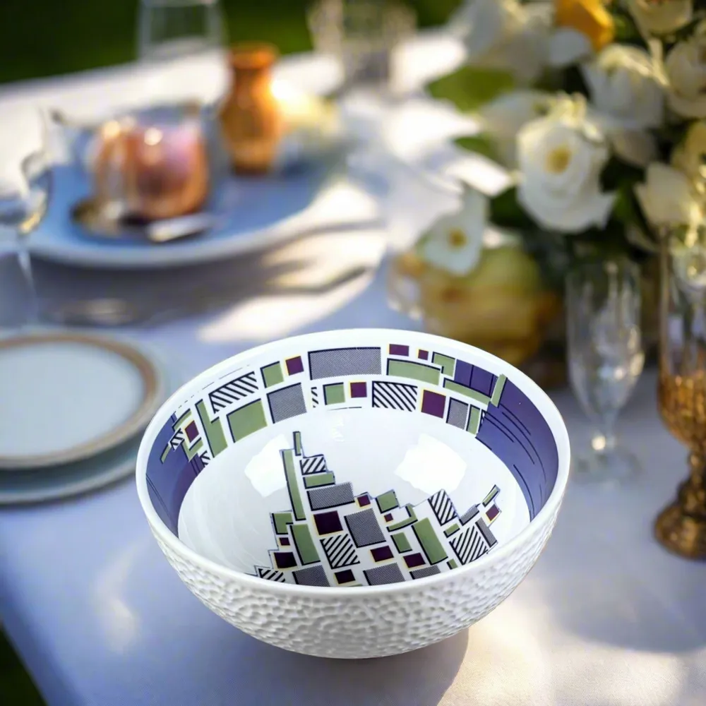 Gifts - Customizable Fine Porcelain Bowl - WAX Billionaire Pattern, African Elegance & French Craftsmanship - KEMI HOME ART
