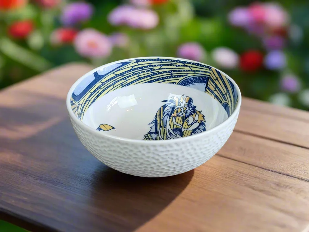 Gifts - Customizable Porcelain Bowl: WAX 'Lion Fairy Electricity' Motif - Light and Connection for Your Table - KEMI HOME ART