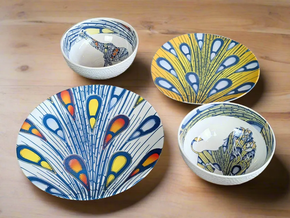 Gifts - Customizable Porcelain Bowl: WAX 'Lion Fairy Electricity' Motif - Light and Connection for Your Table - KEMI HOME ART