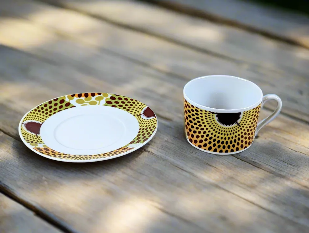 Cadeaux - Thé Musical en Porcelaine Personnalisable - Tasse & Soucoupe Wax Gammaphone Unique - KEMI HOME ART