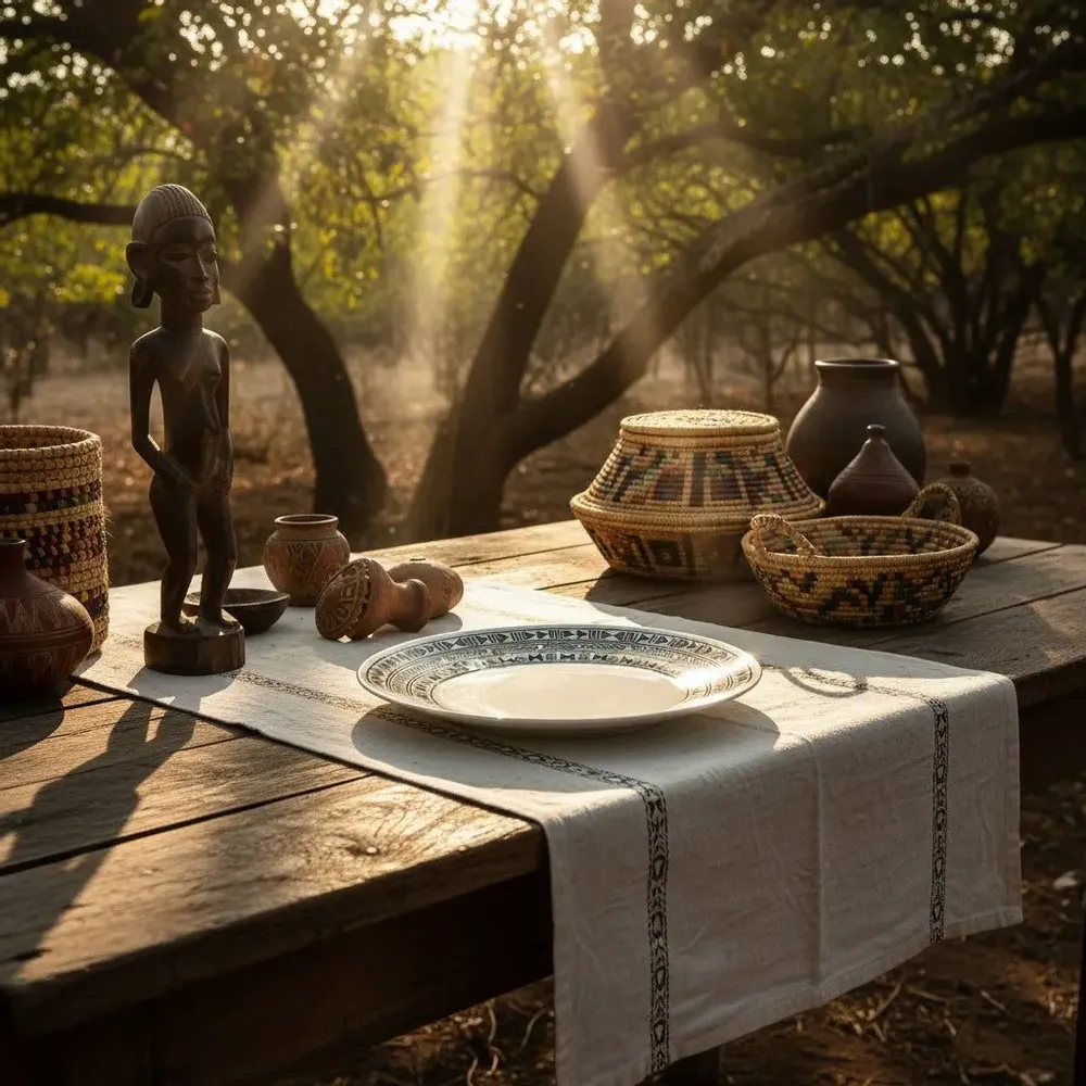 Gifts - Customizable Bogolan Plates - Fine French Porcelain with Unique Ethnic Patterns - KEMI HOME ART