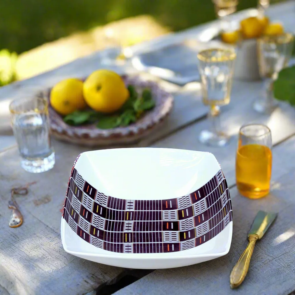 Gifts - Handcrafted Senoufo Bowl: Customizable French Porcelain with Indigo Blue Ethnic Motif - Gift Boxed Masterpiece - KEMI HOME ART