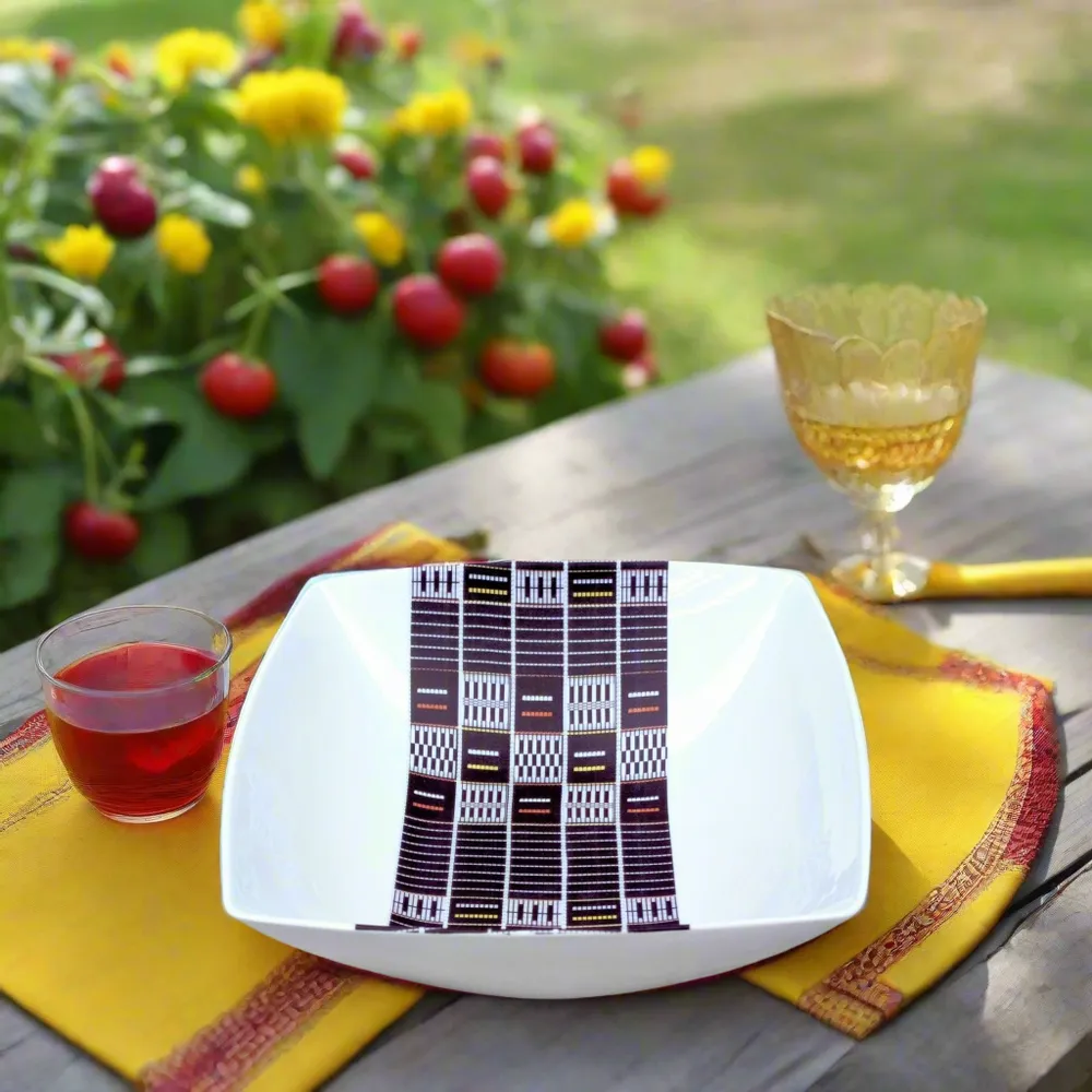 Gifts - Handcrafted Senoufo Bowl: Customizable French Porcelain with Indigo Blue Ethnic Motif - Gift Boxed Masterpiece - KEMI HOME ART