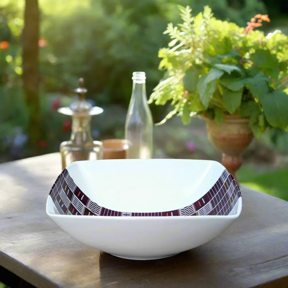 Gifts - Handcrafted Senoufo Bowl: Customizable French Porcelain with Indigo Blue Ethnic Motif - Gift Boxed Masterpiece - KEMI HOME ART