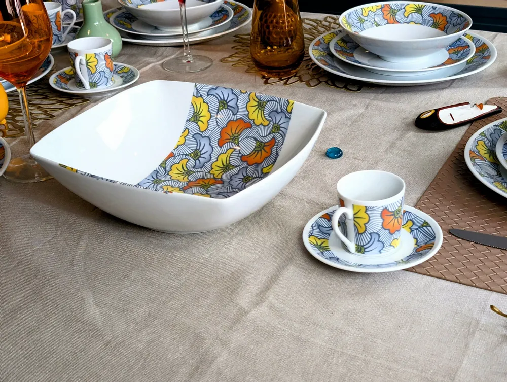 Gifts - Customizable Porcelain Bowl - Vibrant 'Wedding Flowers' Wax Design in Gift Box - KEMI HOME ART