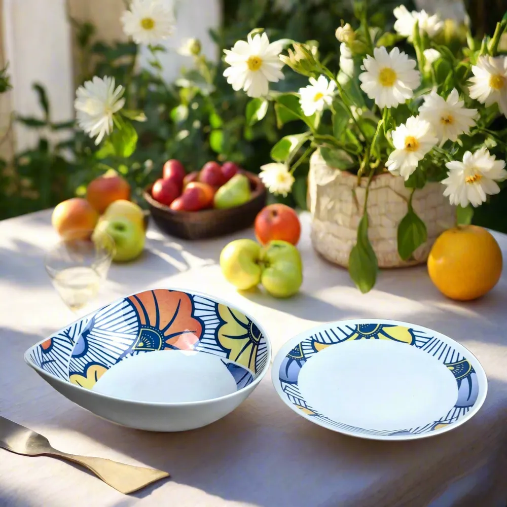 Gifts - Customizable Oval Porcelain Bowl - WAX Spiral 'Wedding Flowers' Motif - Handcrafted Unique Piece - KEMI HOME ART