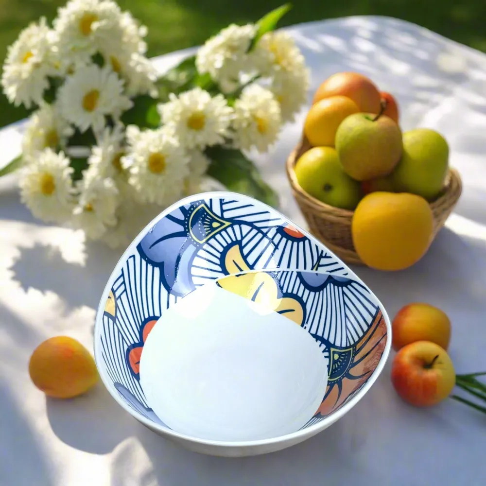 Gifts - Customizable Oval Porcelain Bowl - WAX Spiral 'Wedding Flowers' Motif - Handcrafted Unique Piece - KEMI HOME ART