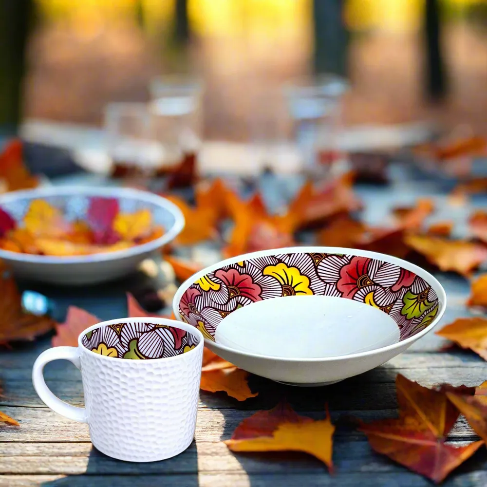 Gifts - Morning Awakening in Porcelain: Customizable WAX Breakfast Set - Wedding Flowers, Unique French Craftsmanship - KEMI HOME ART