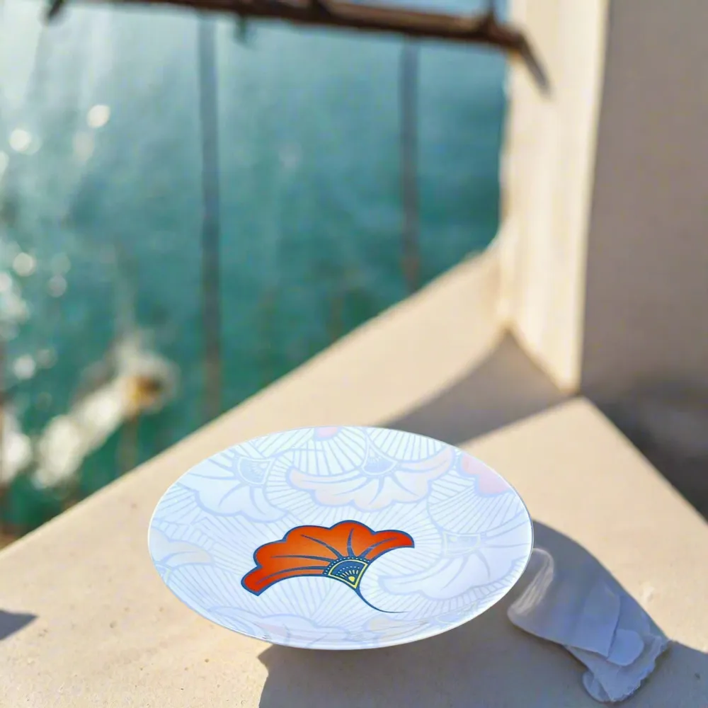 Gifts - Autumn Awakening: Customizable Fine Porcelain Breakfast Set - Unique 'Wedding Flowers' WAX Blue Pattern - KEMI HOME ART