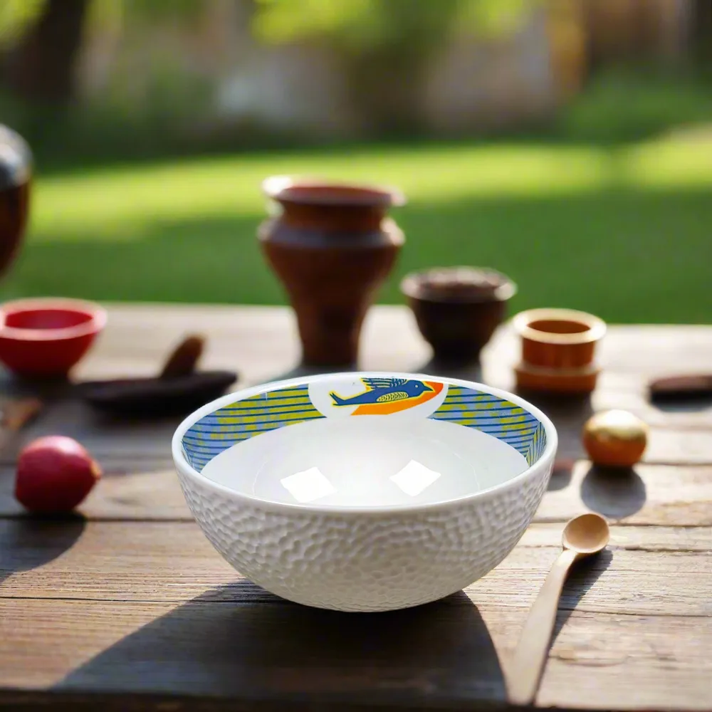 Gifts - Morning Awakening: Customizable French Fine Porcelain Breakfast Set - WAX Swallow Motif, Art of Living & Symbols of Hope - KEMI HOME ART