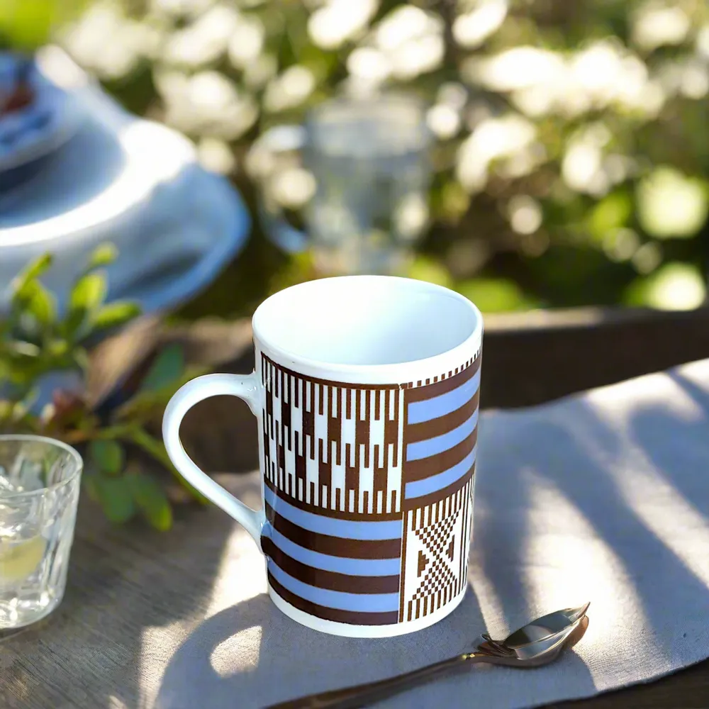 Gifts - Morning Awakening: Customizable Fine Porcelain Breakfast Set - Kanta Niger Motif, Unique French Craftsmanship - KEMI HOME ART