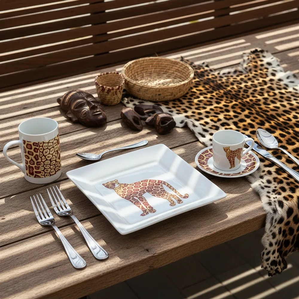 Gifts - Autumn Awakening: Customizable Fine Porcelain Breakfast Set - Unique WAX Pattern & Handcrafted - KEMI HOME ART