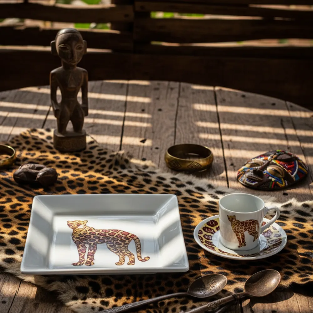 Gifts - Autumn Awakening: Customizable Fine Porcelain Breakfast Set - Unique WAX Pattern & Handcrafted - KEMI HOME ART