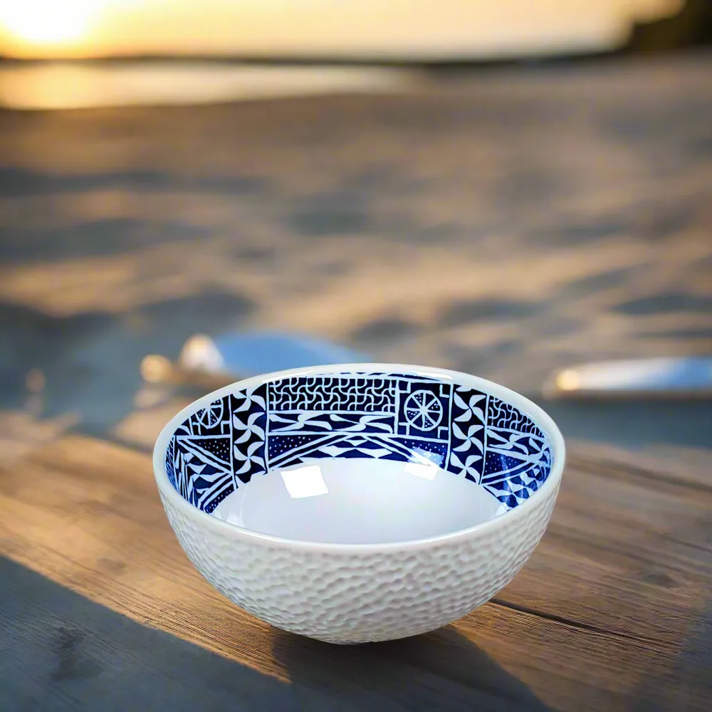 Gifts - Royal Awakening: Customizable French Porcelain Breakfast Set with Unique Cameroonian N'Dop Motif - KEMI HOME ART