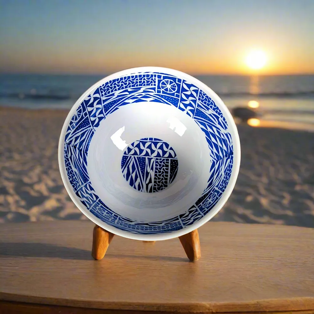 Gifts - Royal Awakening: Customizable French Porcelain Breakfast Set with Unique Cameroonian N'Dop Motif - KEMI HOME ART
