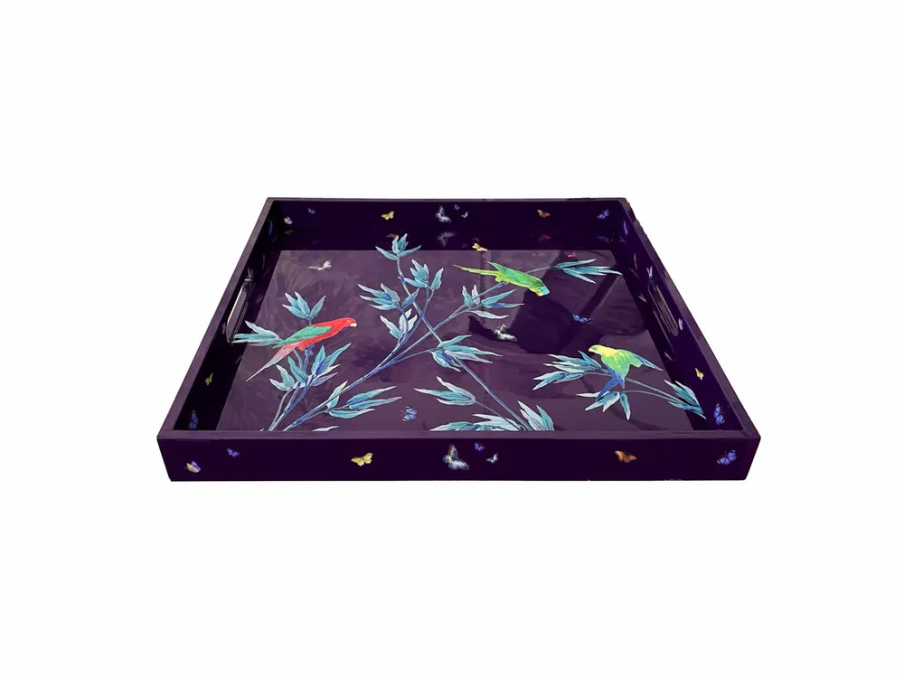 Plateaux - Plateau Carré en Laque — Jardin des Merveilles - PARADISIO IMAGINARIUM