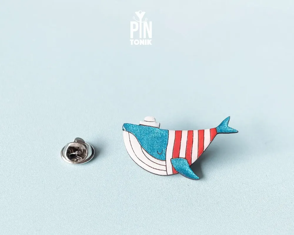 Broches - Broche Baleine en Bois - PINTONIK