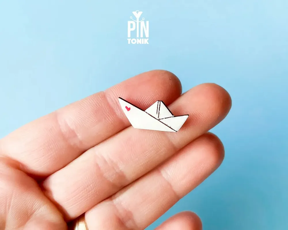 Brooches - Paper Boat Pin - PINTONIK