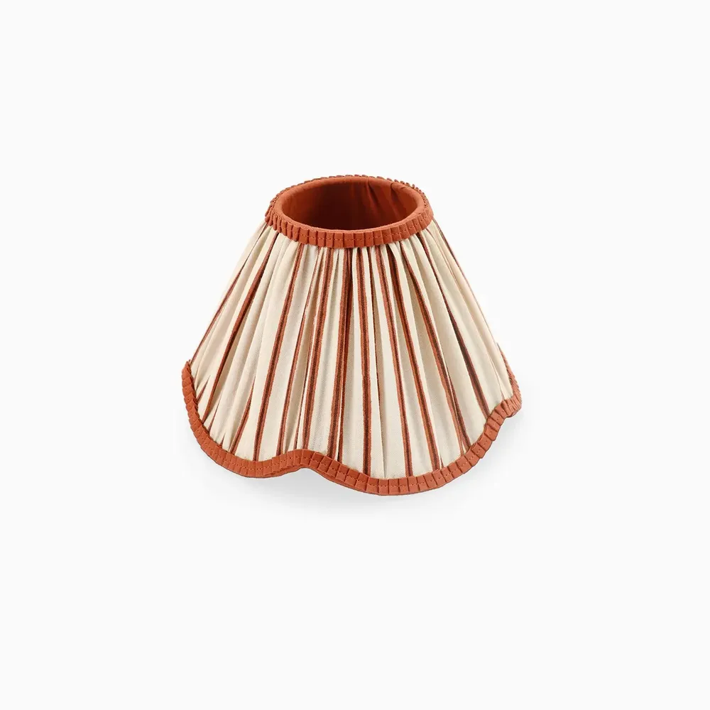 Decorative objects - ABAT-JOUR PLISSÉ EN TISSU SCALLOPED - SHADOW STRIPE BROWN - CRAFT BOAT