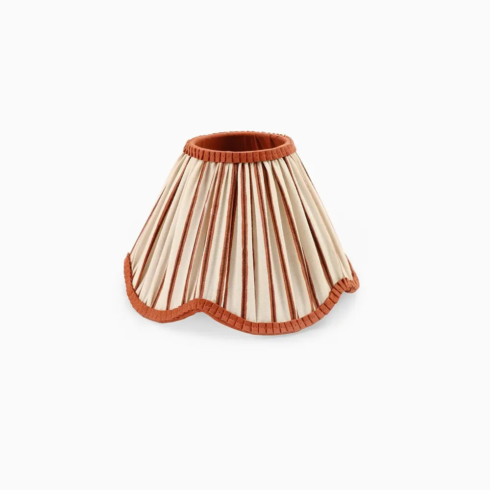 Decorative objects - ABAT-JOUR PLISSÉ EN TISSU SCALLOPED - SHADOW STRIPE BROWN - CRAFT BOAT
