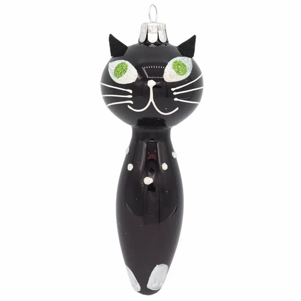 Guirlandes et boules de Noël - Chat rétro – Boule de Noël en verre soufflé | Europe - MRSTWINKLE