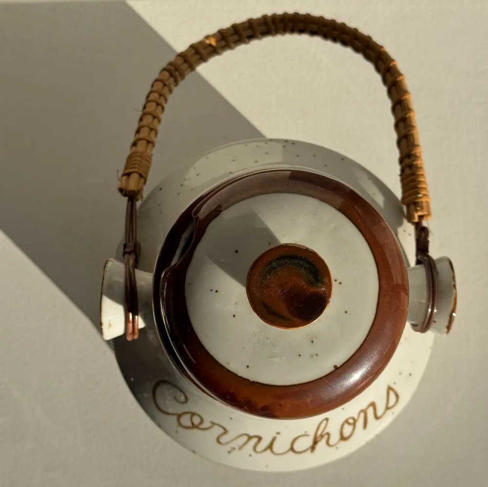 Food storage - Vintage pickle jar with wicker handle H20 D13.5 - OFFICE OBJETS