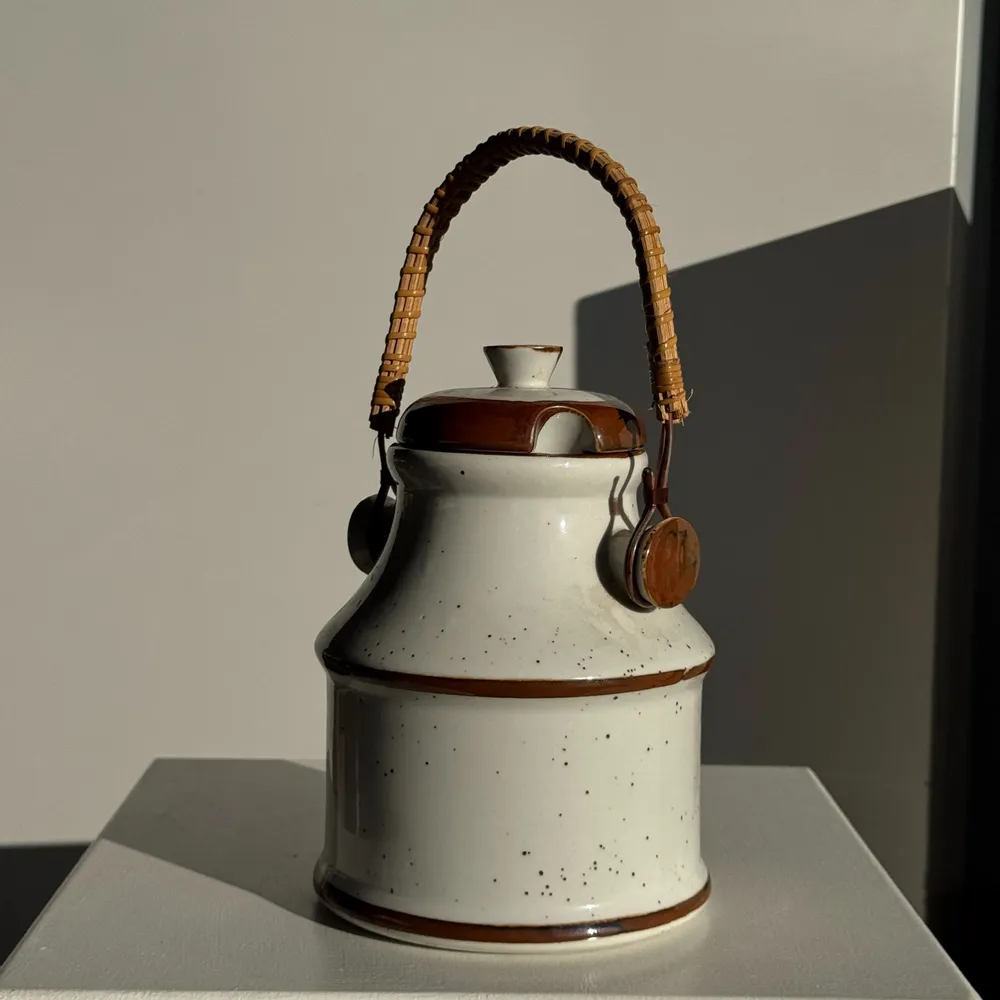 Food storage - Vintage pickle jar with wicker handle H20 D13.5 - OFFICE OBJETS