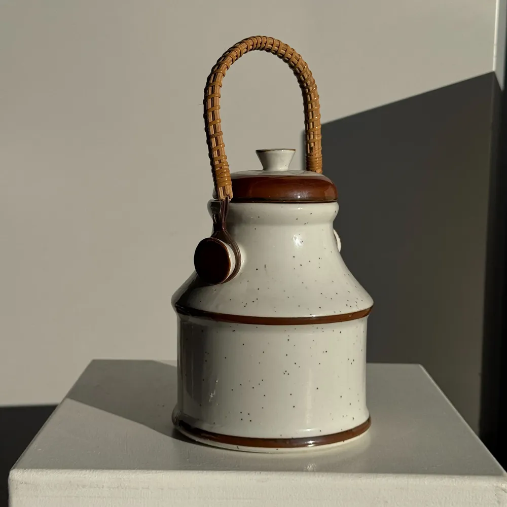 Food storage - Vintage pickle jar with wicker handle H20 D13.5 - OFFICE OBJETS