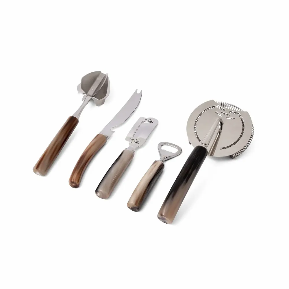 Wine accessories - Bar Set in Natural Horn - ZANCHI 1952