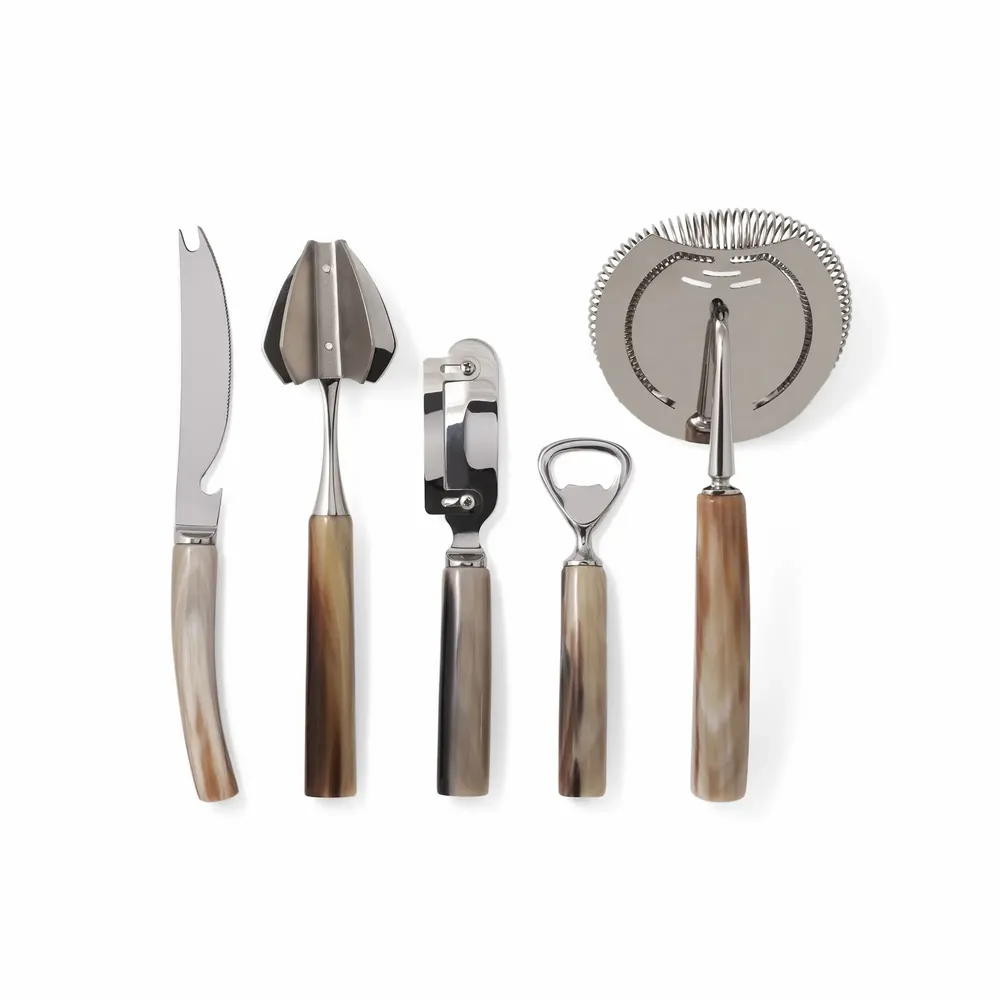 Wine accessories - Bar Set in Natural Horn - ZANCHI 1952