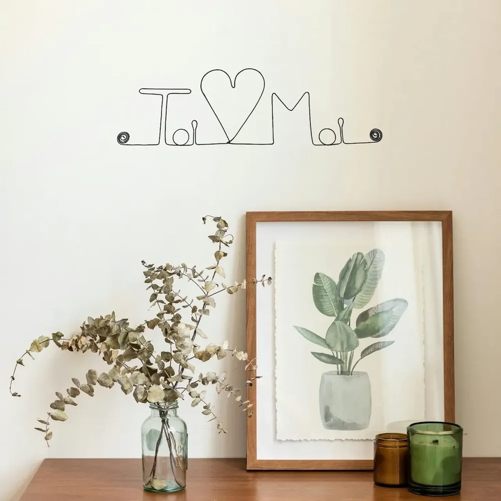 Autres décorations murales - Décoration Murale en Fil de Fer "Toi ♥︎ Moi" - BIJOUX DE MUR