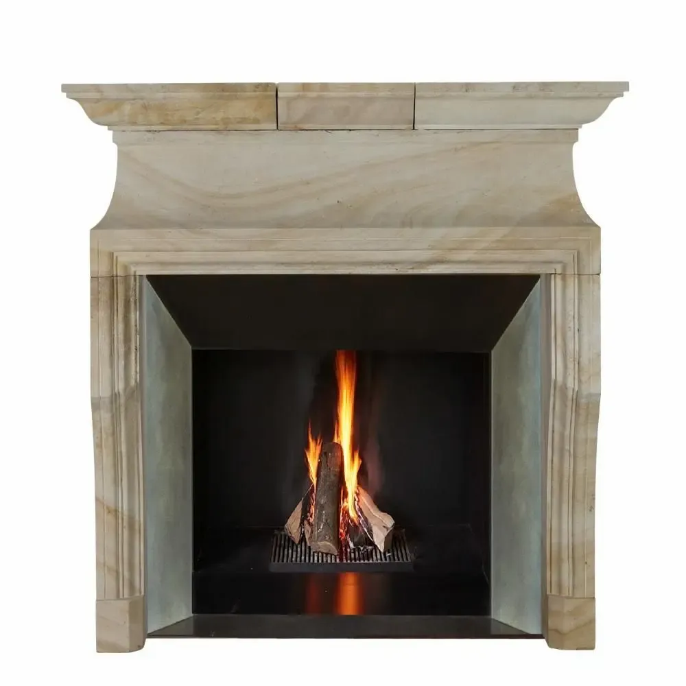 Fireplaces - Minimal Sculptural French Fireplace Design for Luxury Living - MAISON LEON VAN DEN BOGAERT