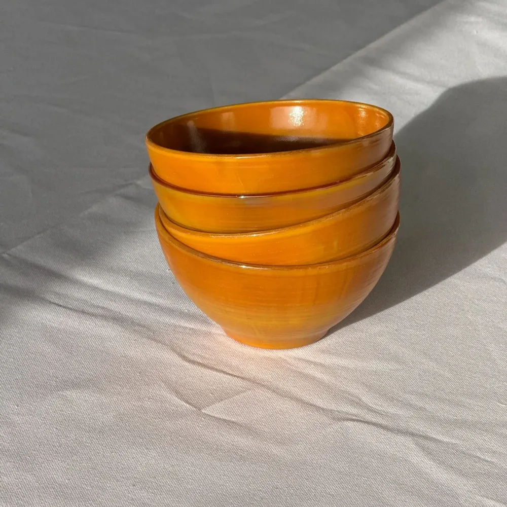 Bols - Lot de 4 petits bols marrons en verre H12 D13 - OFFICE OBJETS