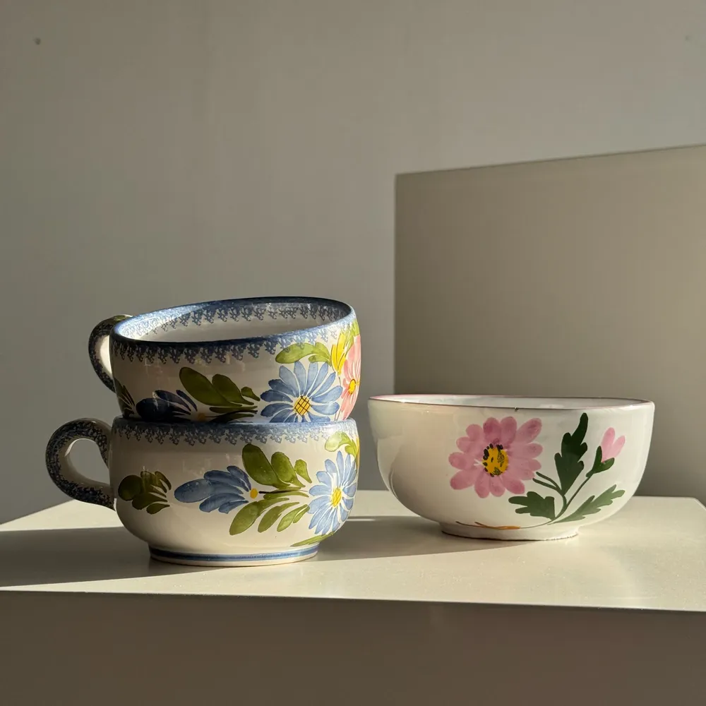 Mugs - Set of 2 Quimper blue earthenware cups H6.5 D15 - OFFICE OBJETS