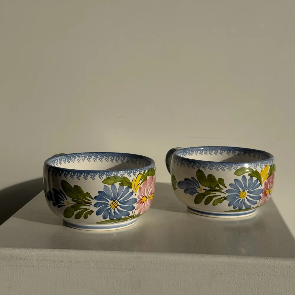 Mugs - Set of 2 Quimper blue earthenware cups H6.5 D15 - OFFICE OBJETS